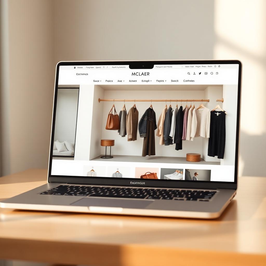 Fashion storefront on laptop