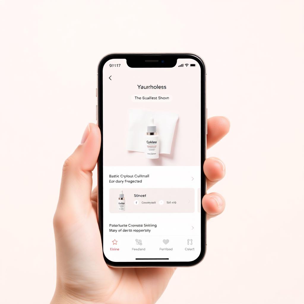 Skincare product page on mobile