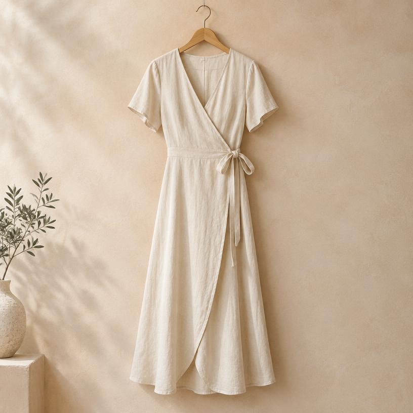 Linen Wrap Dress